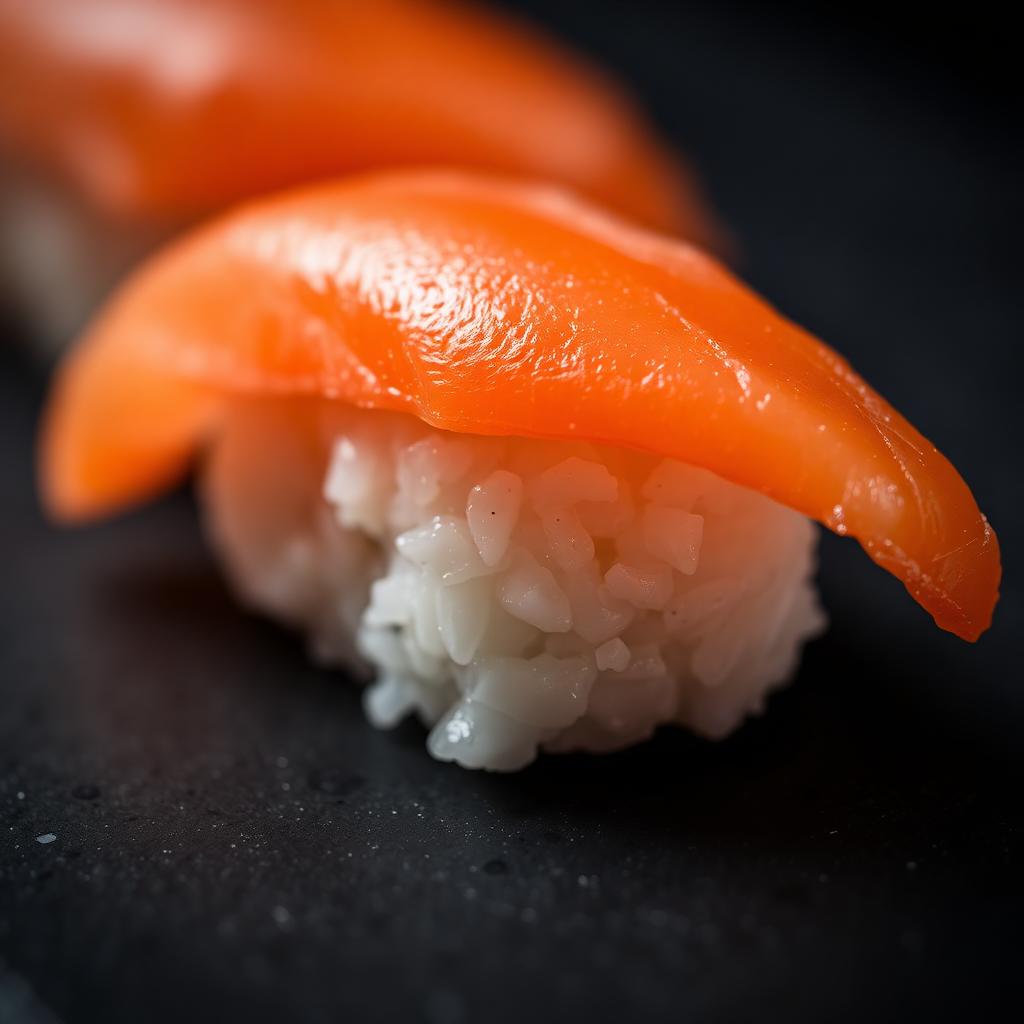 Nigiri de saumon en gros plan