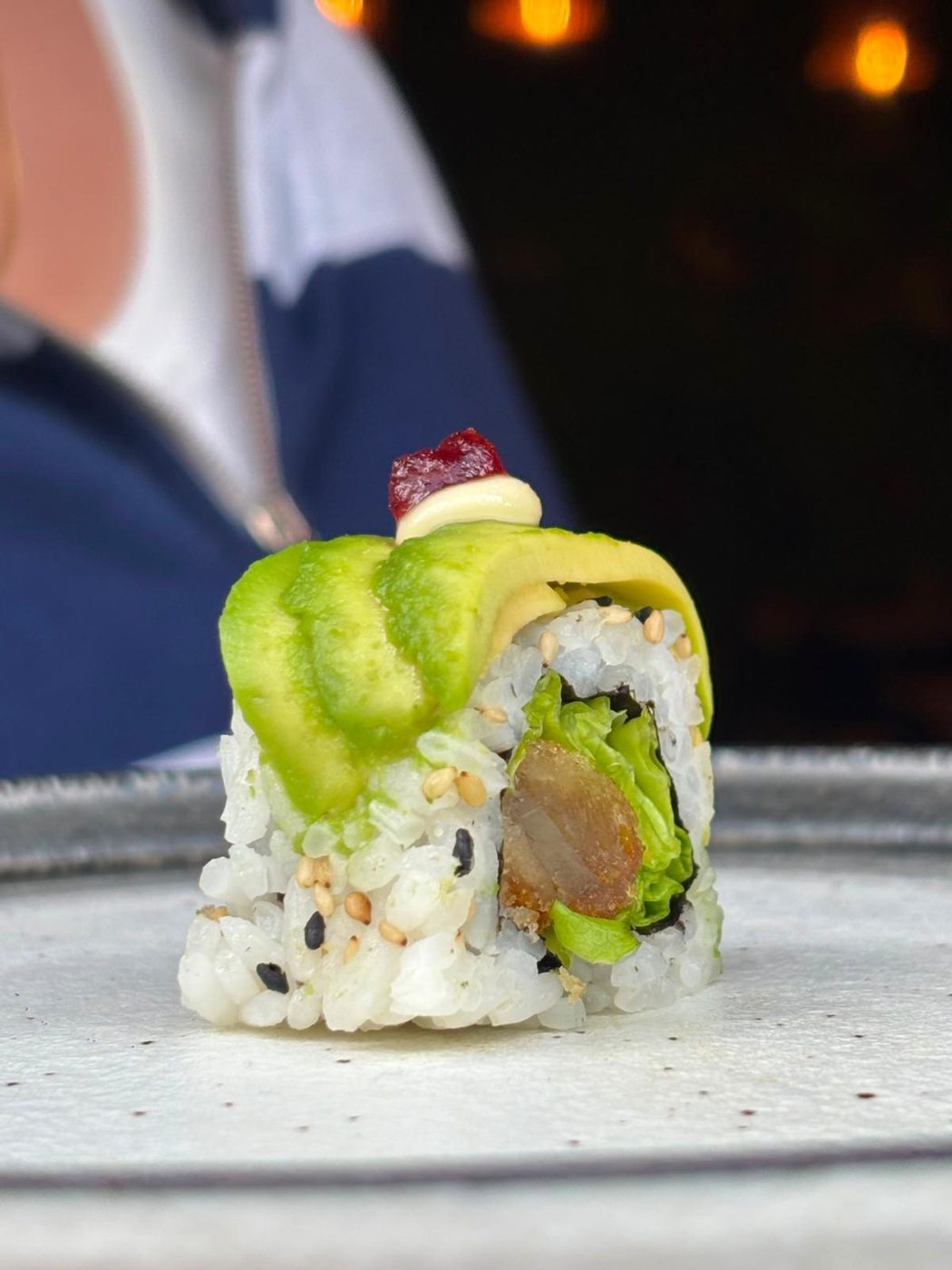 Roll avocat en gros plan
