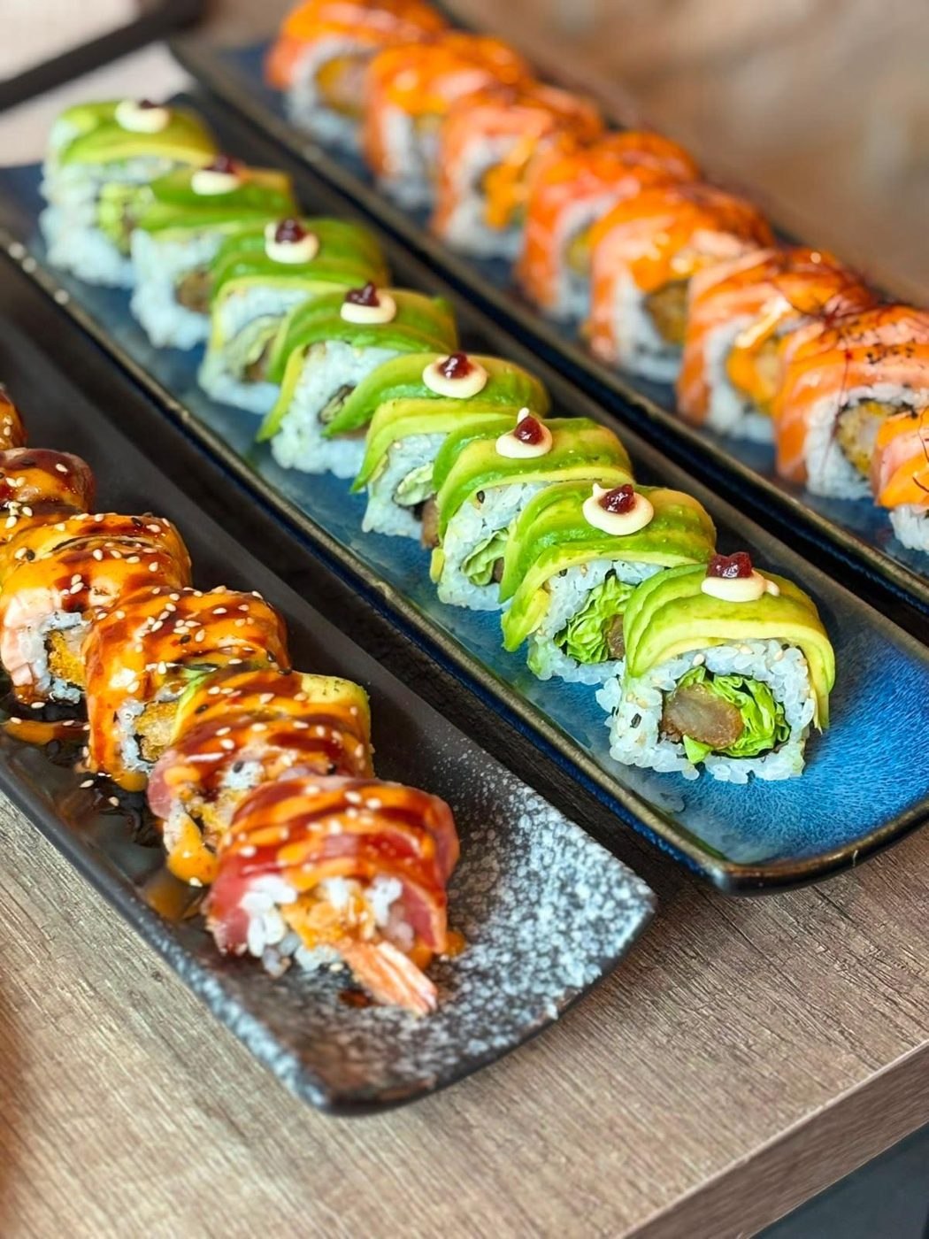 Plateaux de rolls en préparation